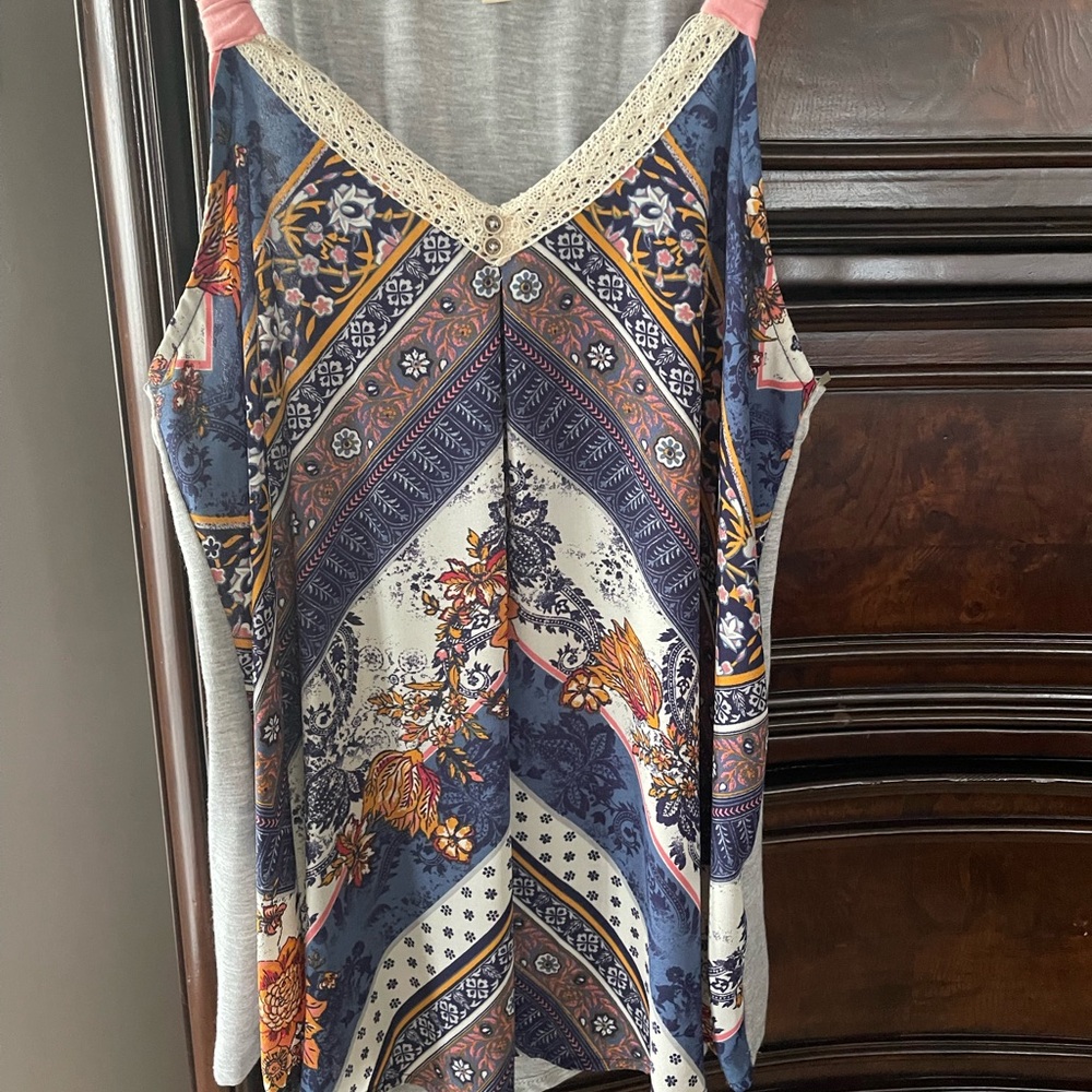 Floral Patchwork Sleeveless Top